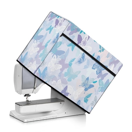 HELLHERO Butterflies Sewing Machine Protective Cover 17.7x8.6x12.5 Inch Decrative Case Universal Daily Use