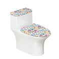 thumbnail image 1 of HELLHERO Butterfly and Floral Pattern Comfortable and Practical 2 Pack Toilet Lid Seat Cover Set, Elastic Bottom Polyester Fabric Toilet Lid Seat Cover, 1 of 7