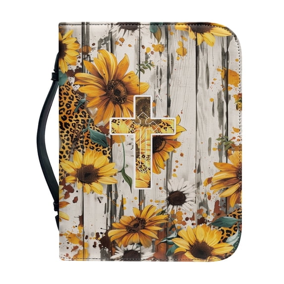 HELLHERO Butterfly Floral Print Bible Covers for Outdoor Church, Portable Bible Bag PU Leather Lightweight Bible Tote