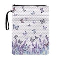 thumbnail image 1 of HELLHERO Butterfly Flower 1 pc Book Sleeve Protector with Handle Polyester Protector Wrap Bag for Journal Reader 11.4 Inch X 8.66 Inch, 1 of 8