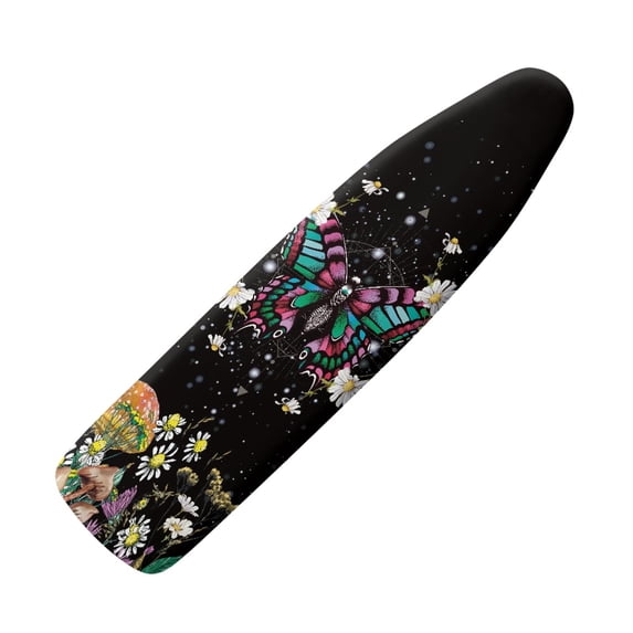 HELLHERO Butterfly Iron Padding Covers Iron Board Cover Stretch Elastic Fit Quick Install Protective Cover Adjustable Fastener with Snug Fit 15x54 Inch