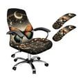 thumbnail image 1 of HELLHERO Butterfly Moon Print Office Chair Cover Set, Decorative Computer Chair Cover with Armrest Covers, Removable Washable Gaming Seat Protector, Easy Install, 1 of 6
