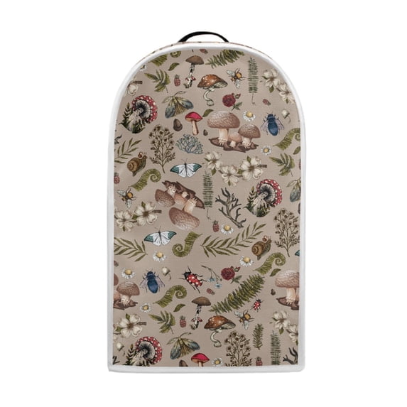 HELLHERO Butterfly Mushroom Pattern Design Mixer Cover 1Set Food Processor Cover Polyester Top Handle for Kitchen Counter Multifunctional