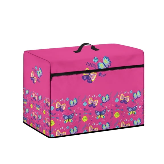 HELLHERO Butterfly Pattern Sewing Machine Carrying Cover with Tote Handle Durable 17.7 x 8.6 x 12.5 inches Fits Brother, Singer, Janome