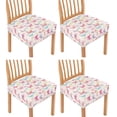 thumbnail image 1 of HELLHERO Butterfly Print Seat Covers for Dining Room Chairs, Washable Dining Room Seat Cover Protector Set of 4, Protective Kitchen Chair Covers, Pink, 1 of 7