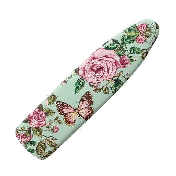HELLHERO Butterfly Rose Ironing Board Cover 54x15 inches Thick Ironing Board Cover with Elastic Edge Non Slip Pad Iron Cover with Hook and Loop