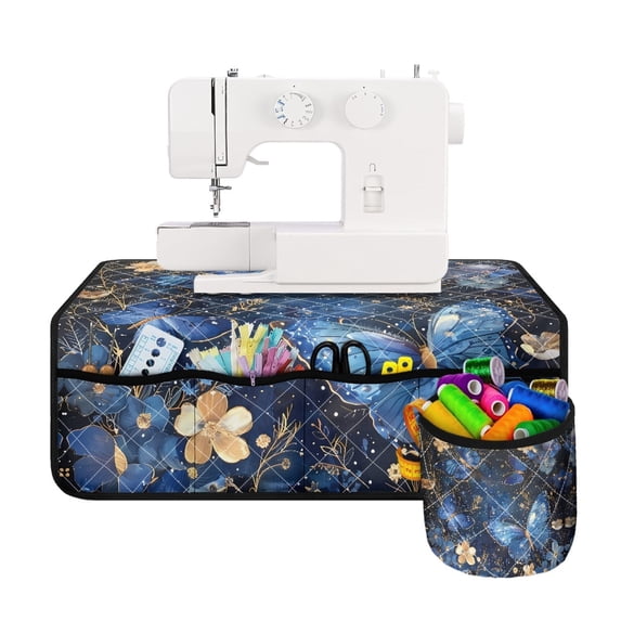 HELLHERO Butterfly Sew Machine Mat Fabric Polyester Easy Storage Store Thread Small Scissors Waterproof Storage