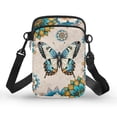 thumbnail image 1 of HELLHERO Butterfly Women Shoulder Bag Unisex Double Layer Messenger Bag, Adjustable Strap Polyester for Outdoor Holiday Travel, 1 of 7