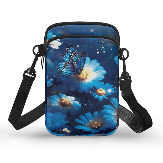 HELLHERO Butterfly and Daisy Pattern Travel Crossbody Purse Stylish, with Shoulder Strap for Travel Daily Use, Travel, Outdoor and Daily Use