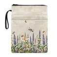 thumbnail image 1 of HELLHERO Butterfly and Dragonfly Pattern 1 pc Zipper Bag with Pocket Retro Book Storage Bag with Zipper for Books Lovers Carrying Book Case, 1 of 8