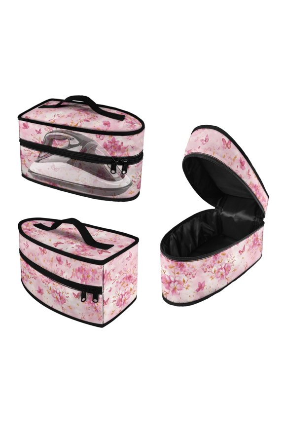 Butterfly and Floral Pattern Steamer Storage Bag Polyester Durable Irons Accessories, Bag Only