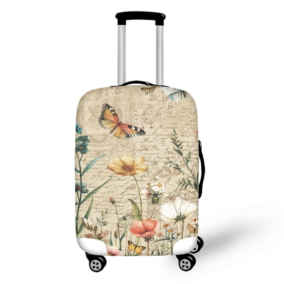 HELLHERO Butterfly and Floral Pattern Suitcase Sleeve Polyester Ammonia Anti Dust Dustproof Suitcase Cover for Family