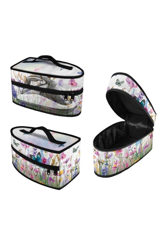 Butterfly and Flowers Steamer Oganizer Polyester 11.8x6.69x5.5 In, Case Only