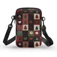 thumbnail image 1 of HELLHERO Button Christmas Tree Pattern Double-layer with Zipper Travel Daily Use Messenger Bag with Double Deck Polyester 4.33x1.97x7.09 for Adult, 1 of 7