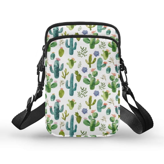 HELLHERO Cacti Bloom Pattern Shoulder Purse with Bag for Travel Daily Use