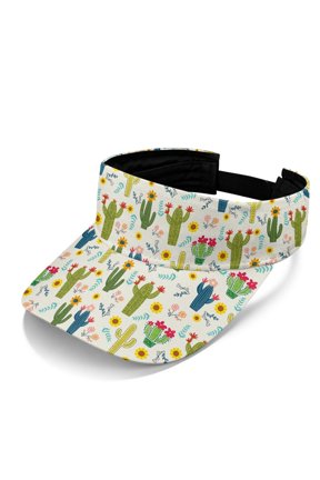 Cactus Pattern Sports Visor Hat, Adjustable Open Top Visors Polyester Fabric Adjustable Strap Adjustable Strap Design Sports Sun Visor Hat for Hiking