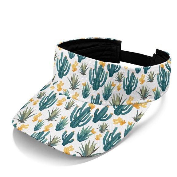 HELLHERO Cactus Visor Cap, Breathable Sun Visor Polyester Fabric Adjustable Strap UV Protection Sun Visor Cap for Jogging