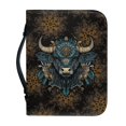 thumbnail image 1 of HELLHERO Calf Floral Design Bible Covers, Protective PU Leather Church Bible Bag for Prayer Study Christian Prayer, Top Handle Book Carrier Case, 1 of 12