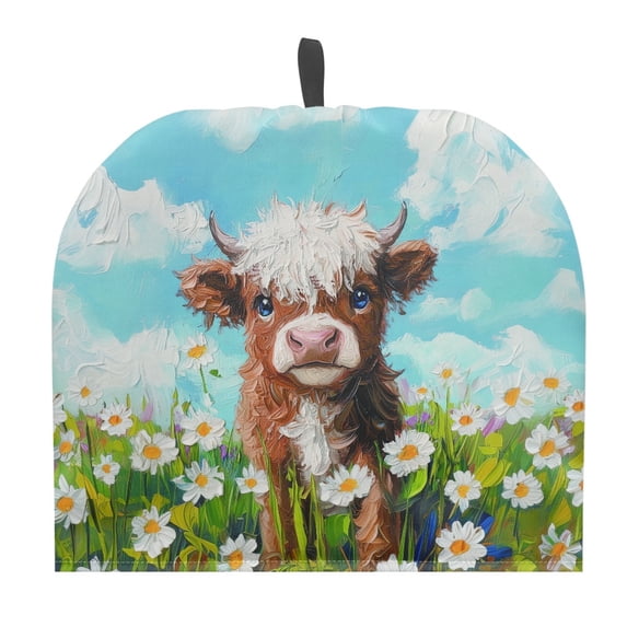 HELLHERO Calf In Daisy Field Teapot Dust Cover Lightweight Protector 1Pcs