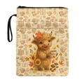 thumbnail image 1 of HELLHERO Calf and Sunflower Pattern 1 pc Book Sleeve with Washable Classic Book Storage Bag with Zipper for Women Reusable, 1 of 8