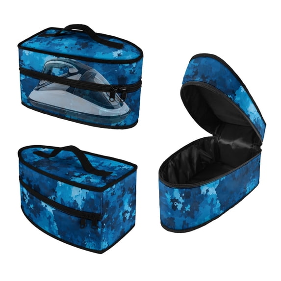 HELLHERO Camouflage Pattern Design Dustproof Travel Iron Organizer 11.8x6.69x5.5 Inches Polyester, Case Only