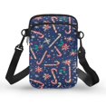 thumbnail image 1 of HELLHERO Candy Cane Joy with Zipper Polyester Cross Body Purse Unisex 4.33"x1.97"x7.09", 1 of 7