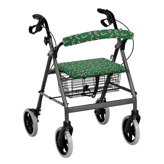HELLHERO Candy Cane Seat Back Cover Easy Fit Reusable Machine Washable Walker Seat Cushion Cover Non-Slip Cover for The Elderly