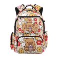 thumbnail image 1 of HELLHERO Capybara Boba Tea School Bookbag with Adjustable Shoulder Strap Waterproof School Bag, Multiple Zipper Pockets 17 pollici Zaino per ragazze for Campus Travel Elementary School, 1 of 7
