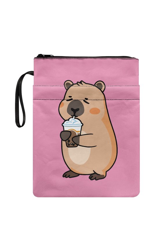 Capybara Pattern Polyester Book Protector for Teachers - Retro for Bible or Book Handle, 11.4 Inch X 8.66 Inch