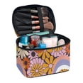 thumbnail image 1 of HELLHERO Cartoon Coloured Daisies Makeup Skincare Organizer 8.86 x 6.5 x 5.9 Inches Portable Make Up Toiletry Organizer with Slip-in Pockets Space-Efficient, 1 of 6