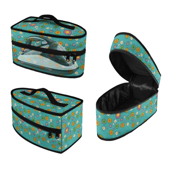 HELLHERO Cartoon Daisy Heart Travel Steamer Carrier Bag (11.8x6.69x5.5 In) Polyester, Bag Only
