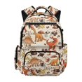 thumbnail image 1 of HELLHERO Cartoon Dinosaur & Coffee Print Breathable School Backpack for Elementary Elementary School, Side Pockets Durable 600D Polyester Zaino per ragazze, 1 of 6