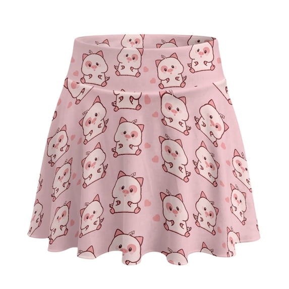 HELLHERO Cartoon Piglets Golf Skort, Lightweight Built-in Shorts Tennis Skirts 2 Side Pockets Golf Skirts for Walking Pickleball