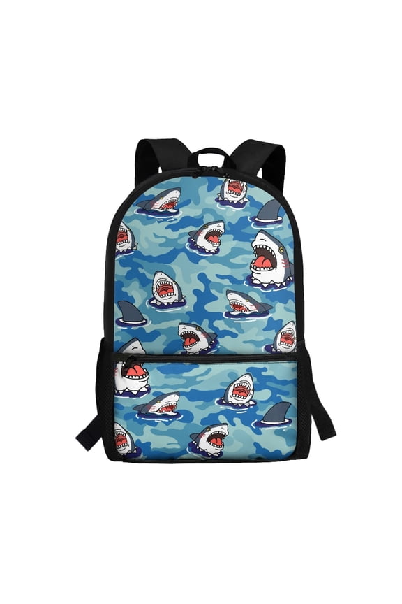 Cartoon Shark School Backpack for Boys Kids Girls Backpack 10-12 Years Old Large Capacity Children Bookbag Dailypack for Travel Picnic