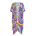 thumbnail image 1 of HELLHERO Casual Bathing Suit Cover Up for Pool High Quality Fabrics Loose Long Kimono Swimsuit Cover Up Pop Art Floral, 1 of 6