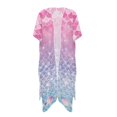 thumbnail image 1 of HELLHERO Casual Loose Long Kimono Swimsuit Cover Up for Beach Polyester Loose Casual Swim Coverup Mermaid Scale, 1 of 6