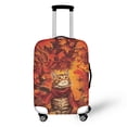 thumbnail image 1 of HELLHERO Cat Scarf Leaves Suitcase Cover for Family, Polyester Fabric Bottom Zipper Anti Pollution Luggage Cover All Size, 1 of 7