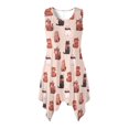 thumbnail image 1 of HELLHERO Cat Scarf Pattern Sleeveless Sundress for Vacation Party, Side Pockets Round Neck Ladies Irregular Hem Casual Dress, 1 of 8