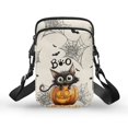 thumbnail image 1 of HELLHERO Cat Spider Web Pattern Shoulder Purse with Zipper Closed Crossbody Bag Vintage Polyester, 1 of 7