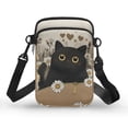 thumbnail image 1 of HELLHERO Cat and Daisy Pattern Shoulder Bag, Polyester with Zipper for Unisex, 1 of 7