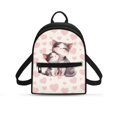 thumbnail image 1 of HELLHERO Cats Hearts Print Travel Shoulder Bag Lightweight Mini Backpack Purse for Outdoor Daily, Polyester Zipper Closure Small Backpack, 1 of 8