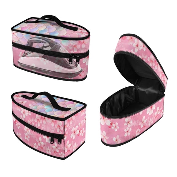 HELLHERO Cherry Blossom Fish Scale Pattern Iron Storage Bag Polyester Large Size, Bag Only