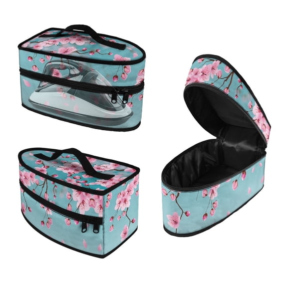 HELLHERO Cherry Blossom Steam Iron Storage Case Polyester (11.8x6.69x5.5 In), Case Only