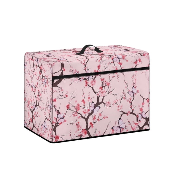 HELLHERO Cherry Blossom and Butterfly Pattern Sewing Machine Dust Cover and Handle Durable Soft Gifts for Sewing Enthusiasts