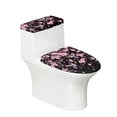 thumbnail image 1 of HELLHERO Cherry Blossoms Polyester Toilet Lid Seat Cover Set & Elastic Installation Toilet Lid Cover Set & Universal for Indoor Home Stretch, 1 of 6