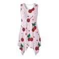 thumbnail image 1 of HELLHERO Cherry Polka Dot Pattern Summer Sleeveless Dress, Side Pockets Sleeveless Sundress Round Neck Long Lasting Wear Asymmetric Hem Midi Dress for Daily, 1 of 8