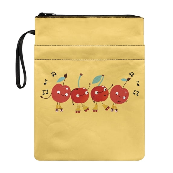 HELLHERO Cherry Roller Dance Zipper Pouch Book Organzoer Holder Polyester Fabric Washable Storage & Portability with Decorative Design Reusable