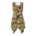 thumbnail image 1 of HELLHERO Chicken Camo Sleeveless Sundress, Side Pockets Summer Sleeveless Dress with Pleated Irregular Hem for Business Casual, 1 of 8