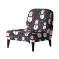 thumbnail image 1 of HELLHERO Christmas Armless Accent Chair Cover Featuring Cute Snowman Pattern, Stretch Elastic Bottom Anti Scratch Protector for Living Room Dining Room Hotel, 1 of 8