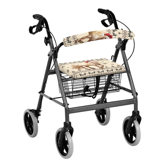HELLHERO Christmas Back Rest Covers Walker Covers with Non-Slip Cover Dust Proof Quick Installation for Elderly